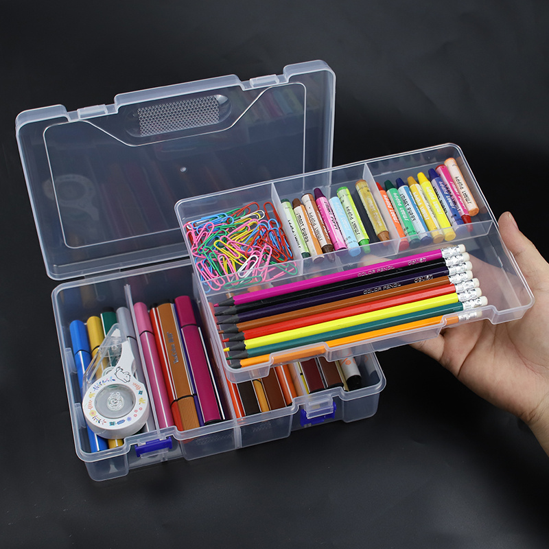 

A Large-capacity Double-layer Storage Box For Organizing Pencils And Stationery.