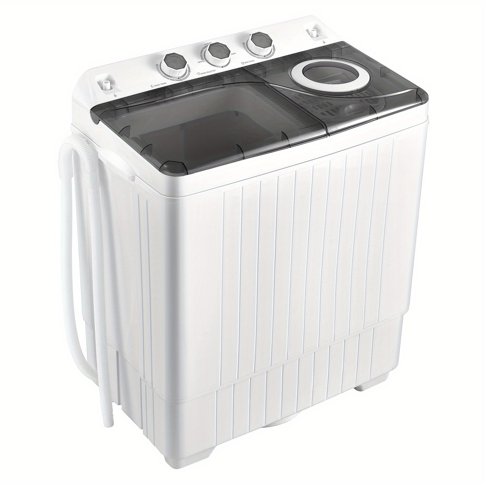 

Gymax 26lbs Portable Semi-automatic Twin Tub Washing Machine W/ Drain Pump