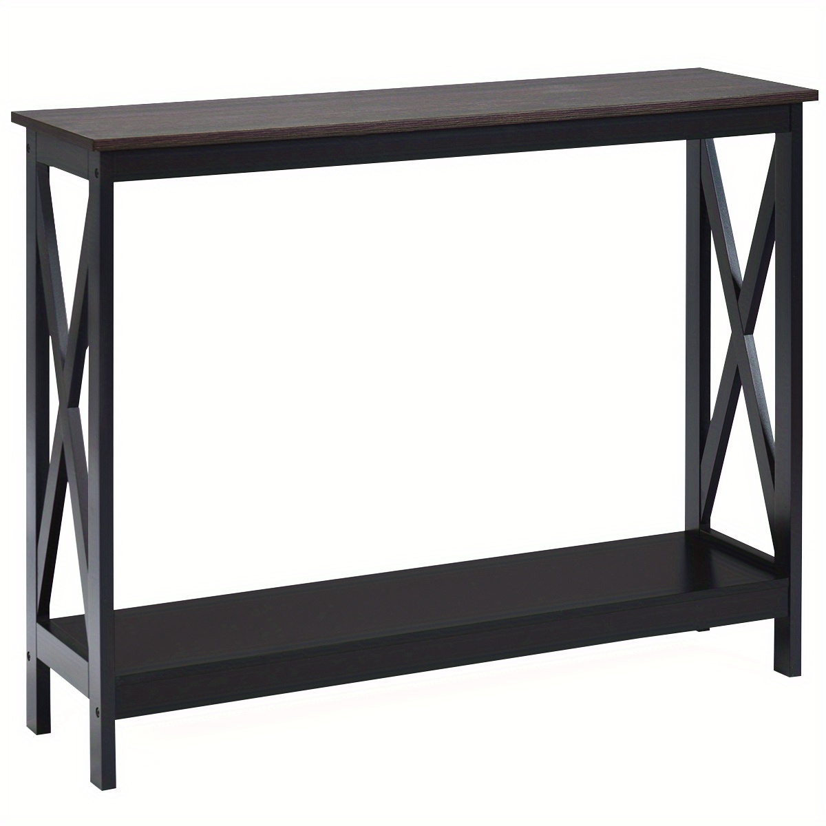 

Multigot 2 Tier Console Sofa Side Accent Table X-design Bookshelf W/shelf Wood Grain