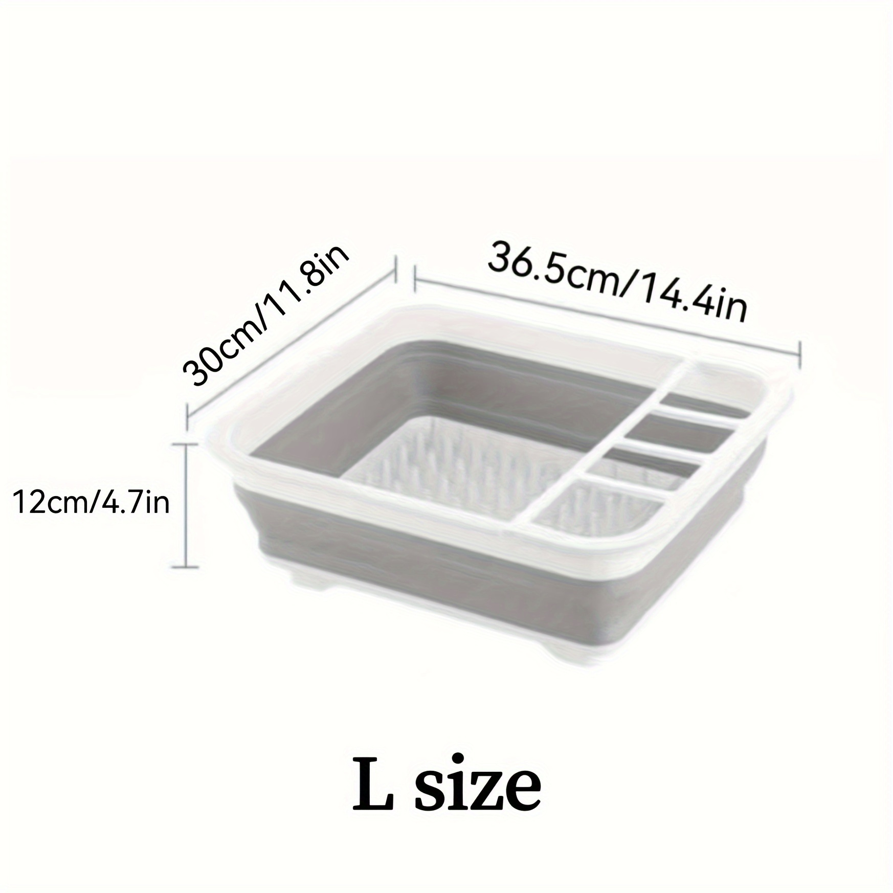 collapsible dish drying rack set with utensil holder   pvc polyester fiber stackable space   kitchen organizer for 14 age group multi use dish drainer bowl tableware fruit basket for home and commercial use 1pc details 7