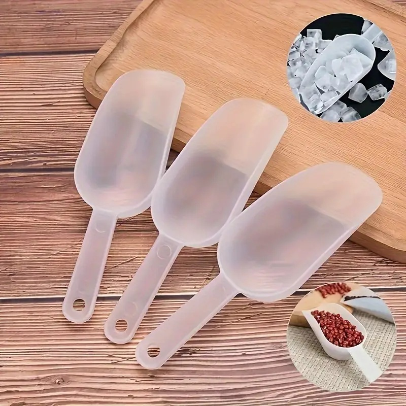 

3-pack Plastic Scoop Set For Ice, Candy, Flour - Multipurpose Kitchen Utility Scoops For Wedding Party Restaurant Use - Uncharged, Durable Food Service Equipment