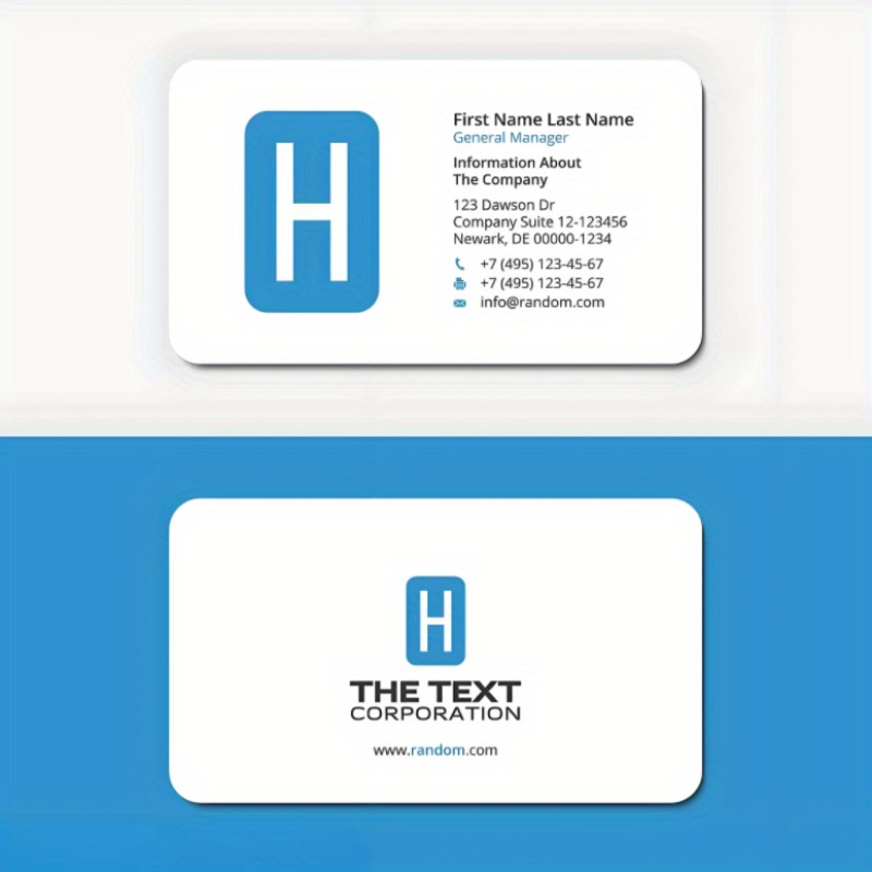 

Custom Business Cards - Personalized Photo & Text, Professional Office Cardstock, White - Single Pack