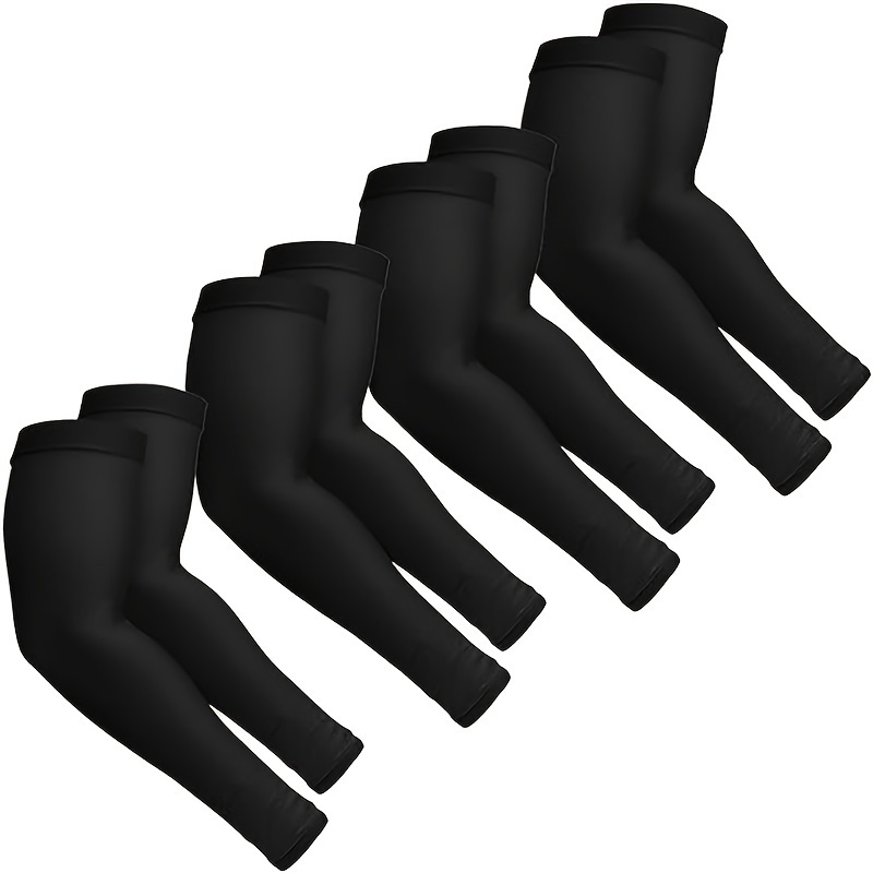 TEMU 4 paires de manchons auxiliaires , tissu nylon respirant, idéaux pour le golf, le vélo, la pêche et le jogging - noir, poignets confortables