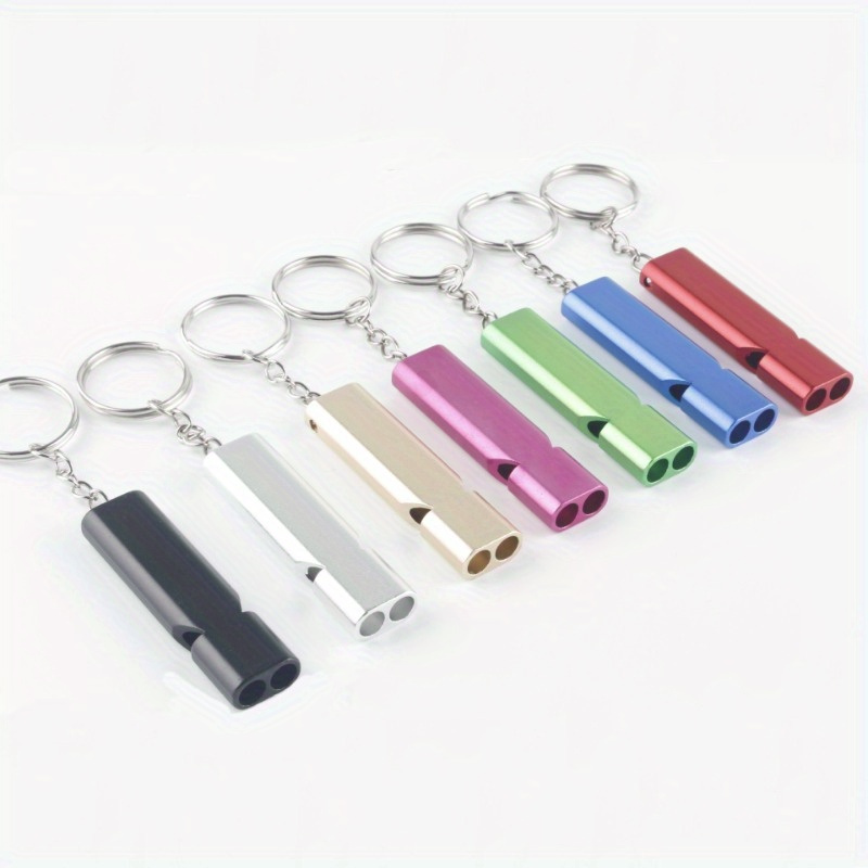 

7pcs Dual-frequency Survival Whistle - Ultra-loud, Durable Alloy, Compact Emergency Tool - Ideal For Outdoor Hiking, Camping & Keychain Safety - Life-saving Multifunction Key Ring Attachment