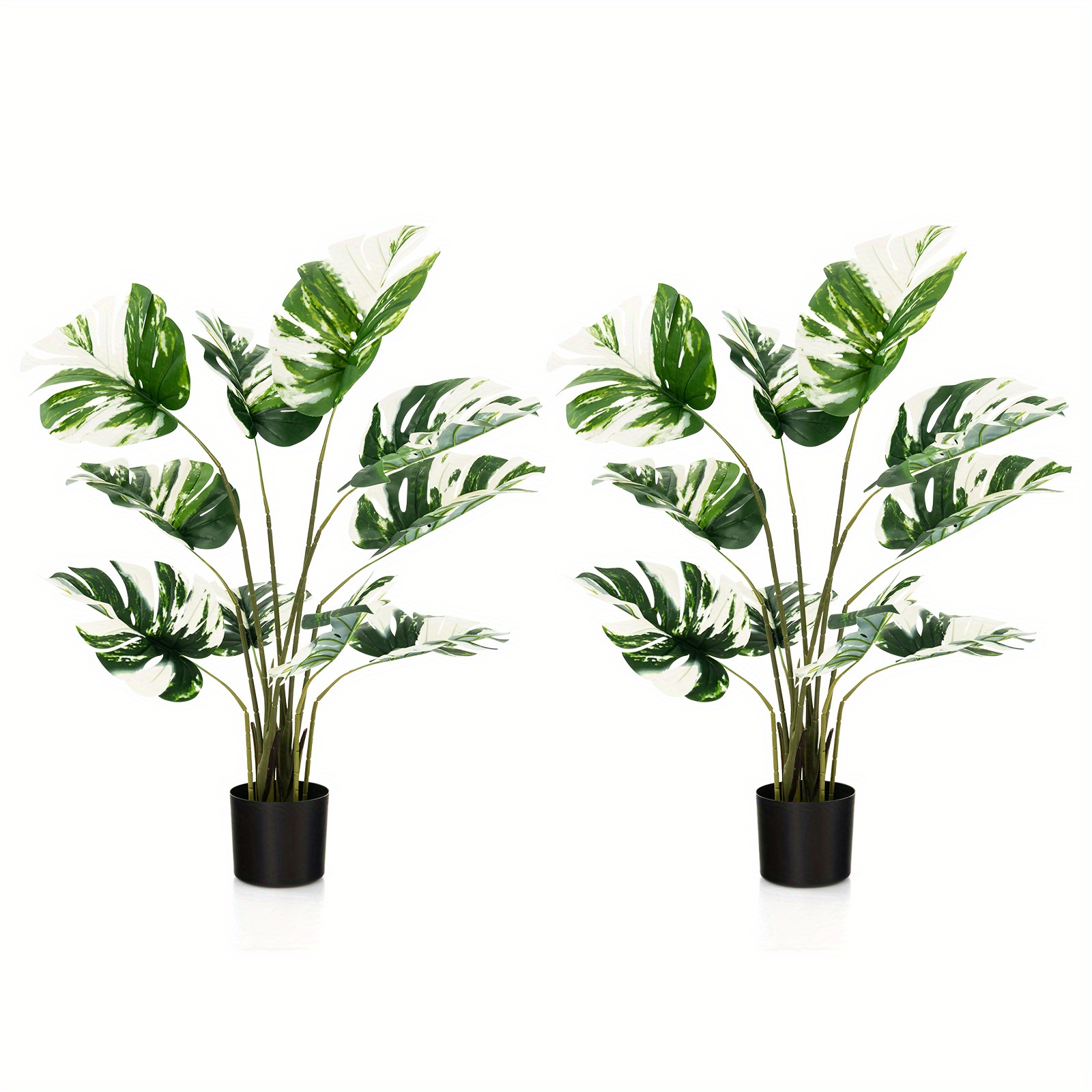 

Multigot 4ft Artificial Monstera Deliciosa Tree 2-pack Fake Plant Faux Tree For Decor