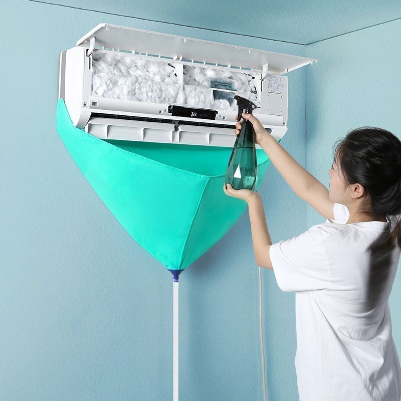 Efficient and High-Quality Split AC Cleaning Kit: Spill-Free, Easy-Clean Bag with Water Pipe for All Models