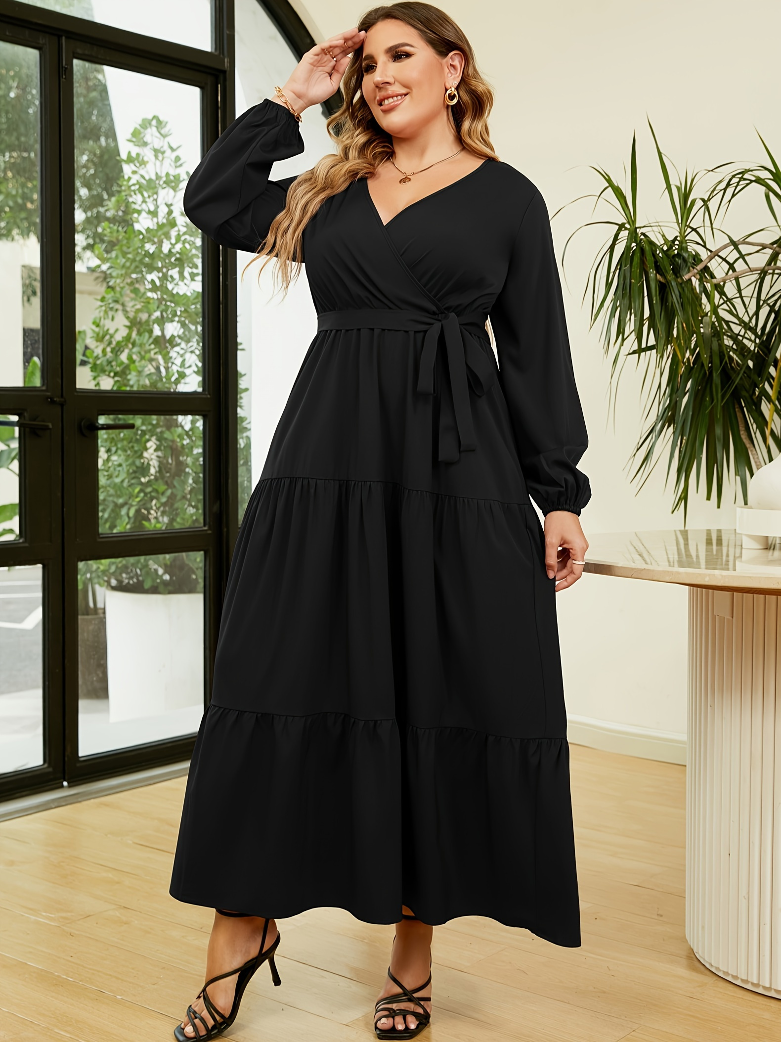 tie waist maxi dress Printed Sleeveless Tie Waist Maxi Dress Black/White/Floral / S