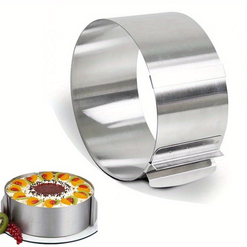 

Adjustable Stainless Steel Mousse Cake Ring, 6-12 Inch Telescopic Circle Molder - Versatile Baking Tool For Cupcakes, Cookies & Pastries