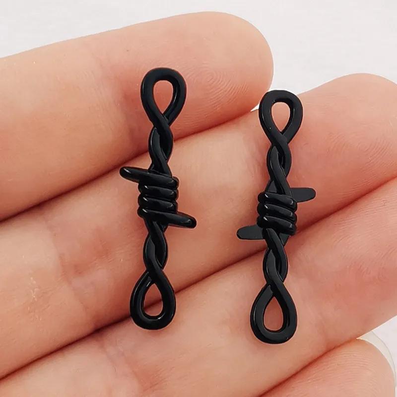 TEMU 12pcs 34x10mm 3d Thorns Metal Connectors Pendant Gothic Necklace Bracelet Diy Thorns Jewelry Handicraft Making
