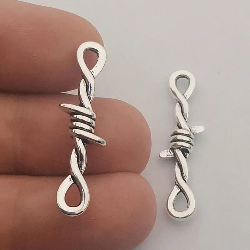 Image of 12pcs 34x10mm 3d Thorns Metal Connectors Pendant Gothic Necklace Bracelet Diy Thorns Jewelry Handicraft Making