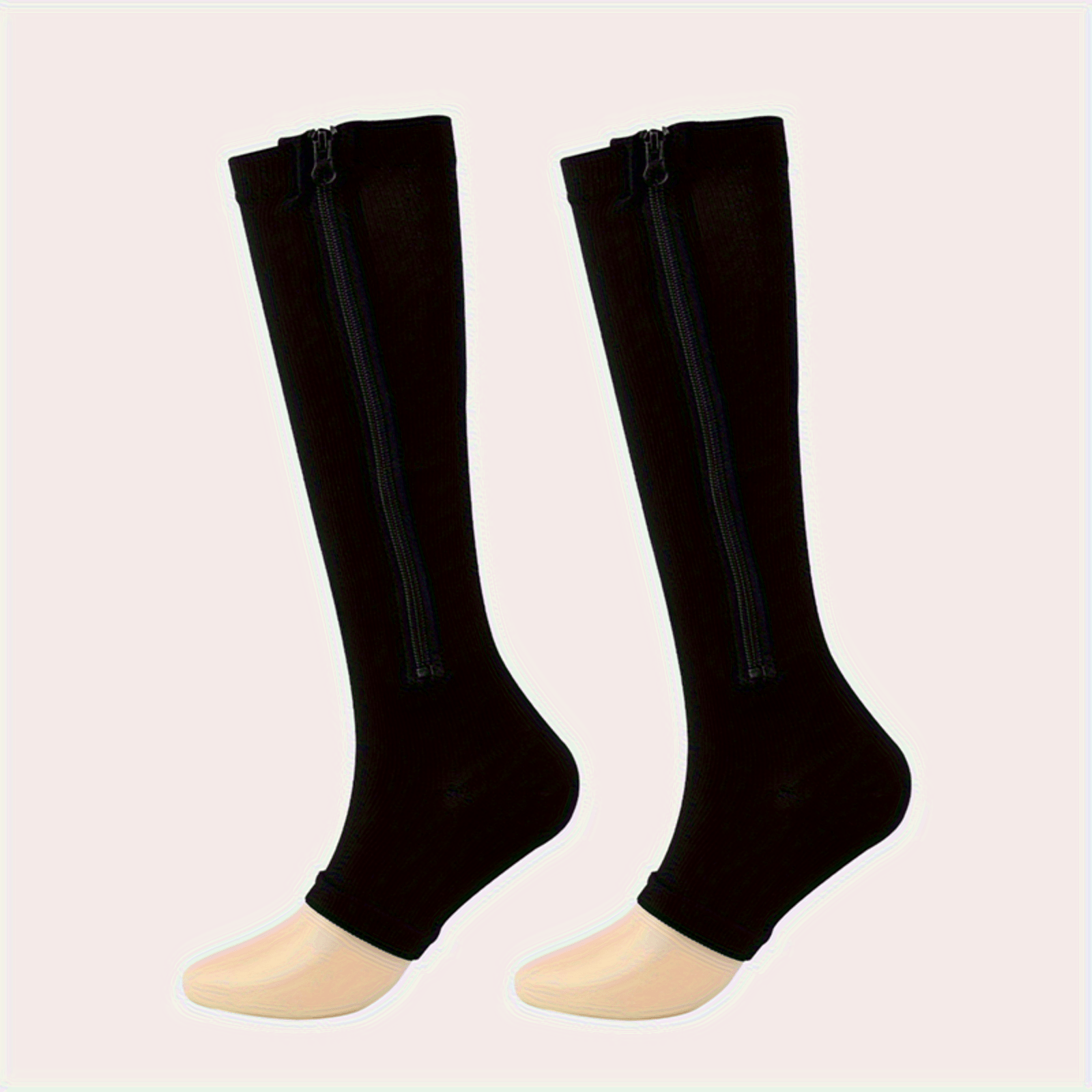 TEMU 2 pezzi/1 pezzo di collant a compressione traspirante con cerniera laterale - Supporto confortevole per