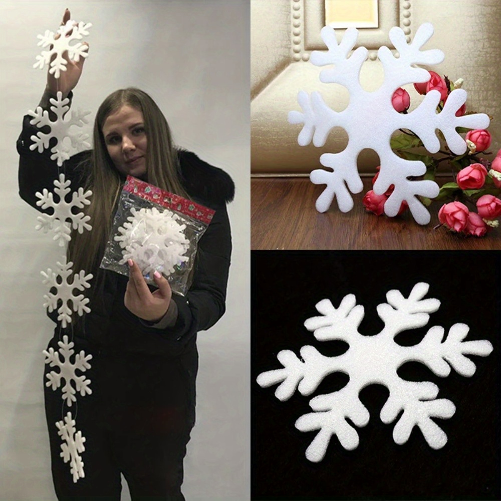 

1pack/6pcs Foam Simulation Snowflakes, Family Party Christmas Tree Pendants, Hanging Decorations, Window Decorations, Christmas Gifts