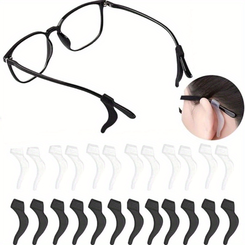 

20pcs Anti-slip Eyeglass Ear Hooks, Comfortable Silicone Elastic Glasses Holders For Glasses, Reading Glasses, Sports Eyewear Retainers Accessory Kit