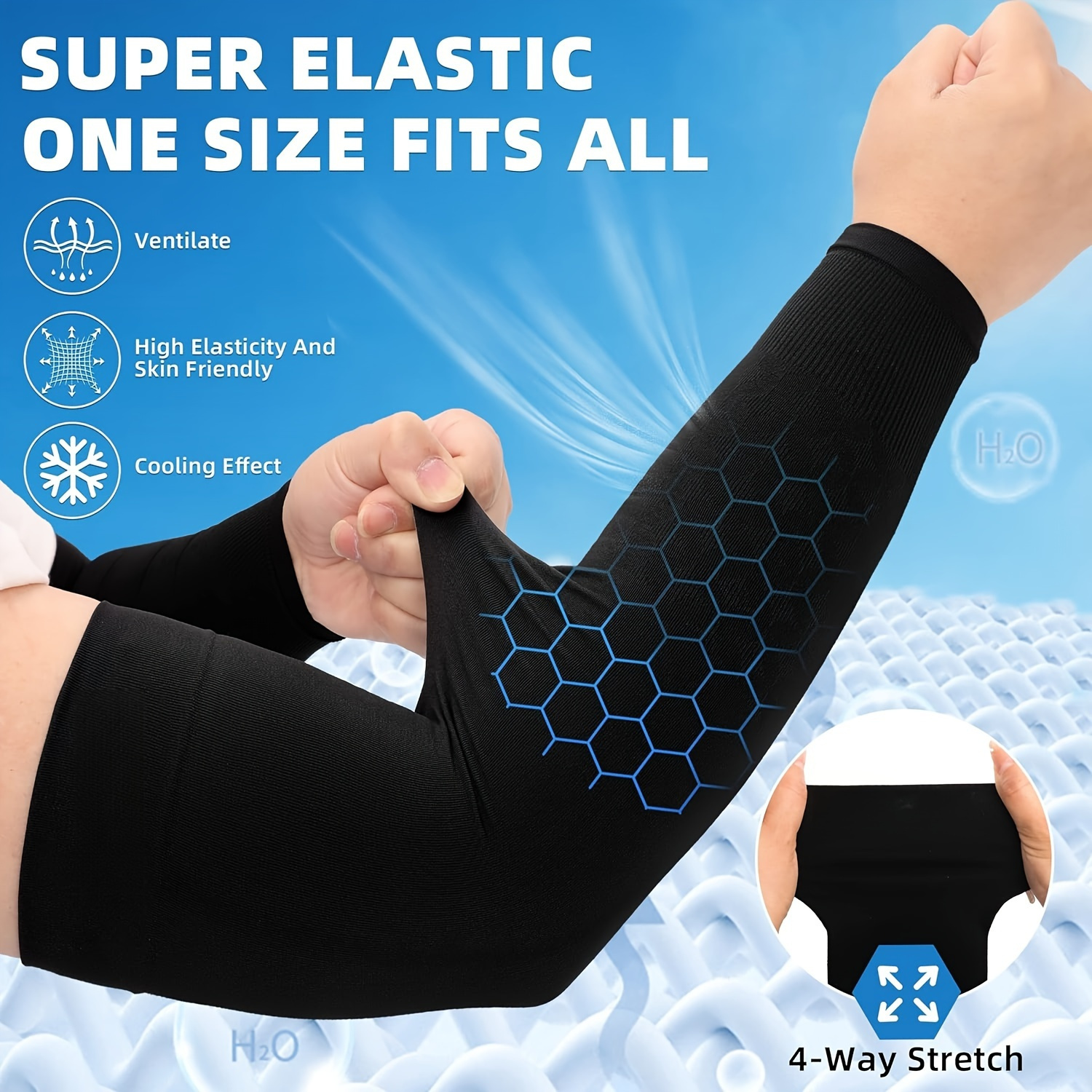 

4 Pairs Of Ultra-breathable Cooling Sleeves For - And In Summer With Moisture-wicking Polyamide Fabric, Machine Washable, And Outdoor Sports And Activities