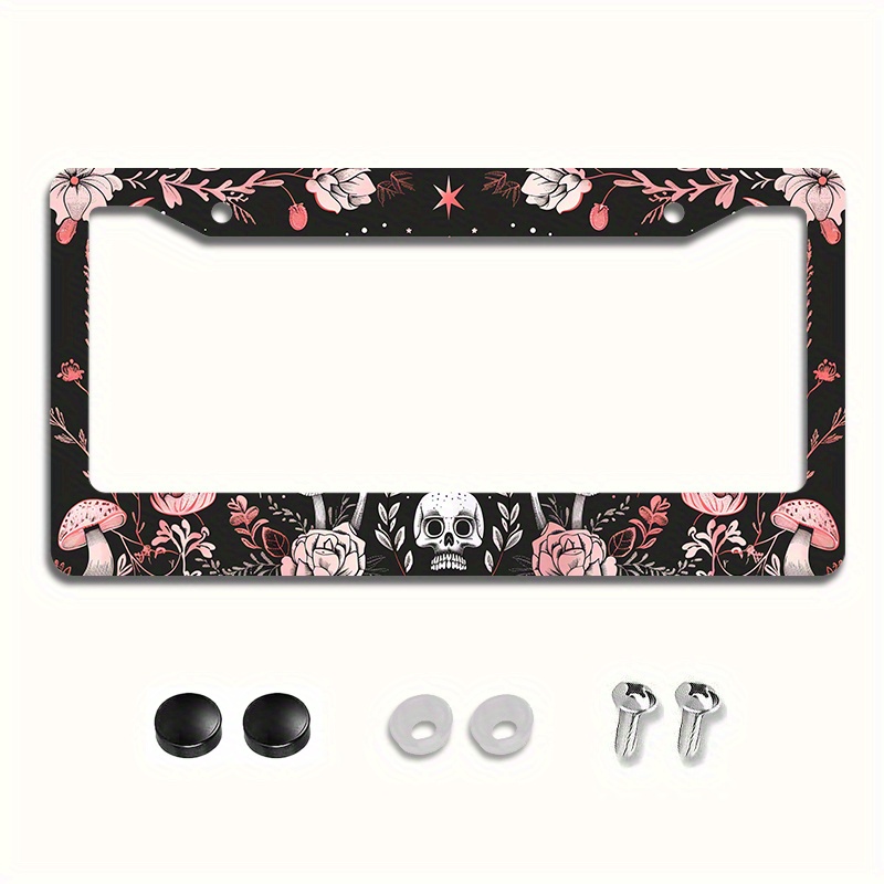 

Aluminum Gothic And Car License Plate Frame - , & Heat Resistant, Front And Rear Cover With Screws - 1pc 6.3"x12.2