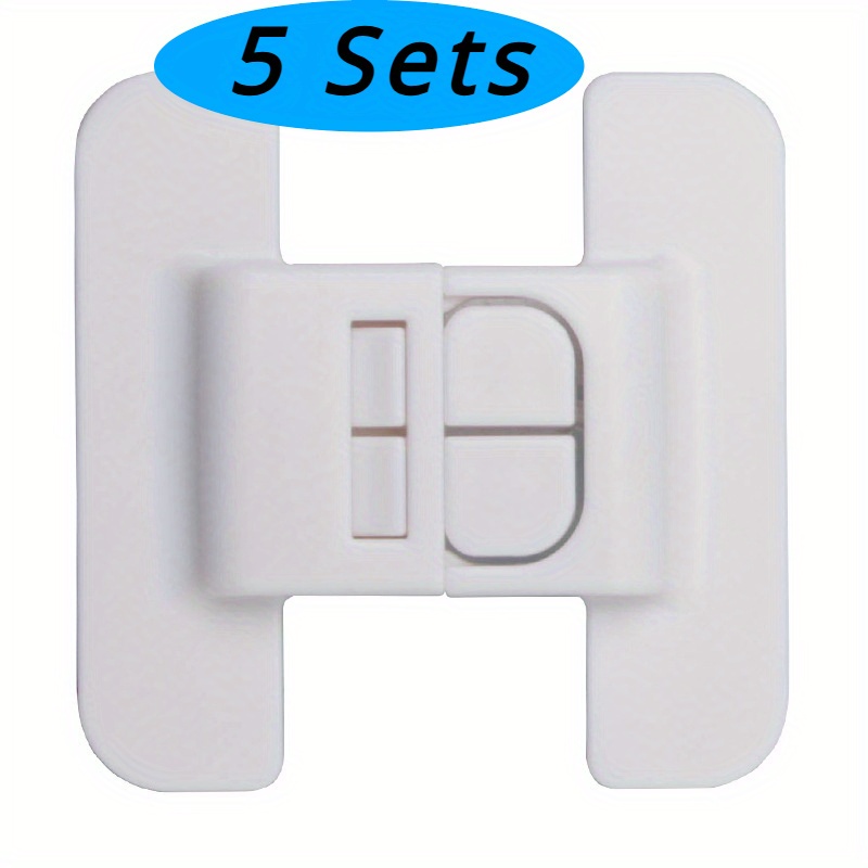 TEMU 5 Sets-effortless Self-adhesive Safety Lock For Fridge, Drawers & Water Dispensers, No-drill, Door Closer Feature, Use Without Electricity