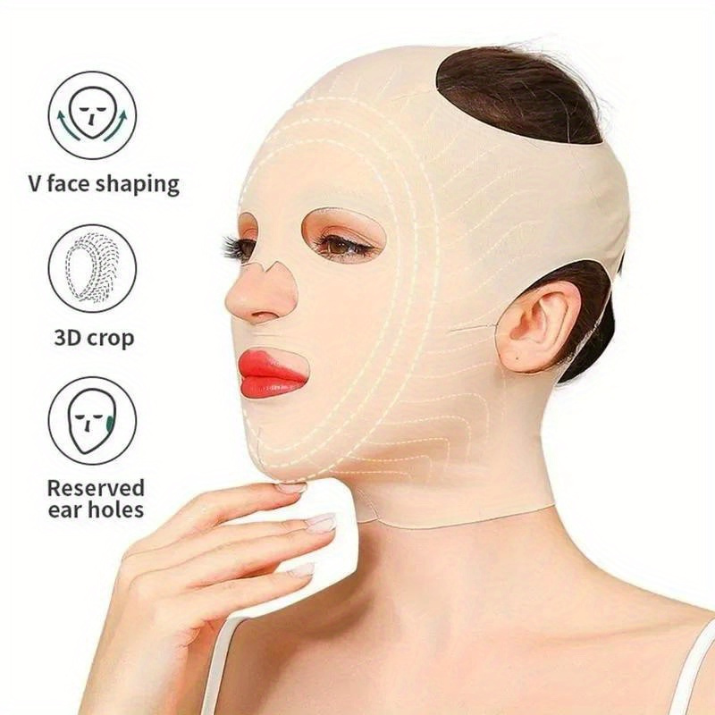 

3d Reusable V Line Bandage, Chin And Belt, Hypoallergenic Facial Lifting Mask For Skin Care