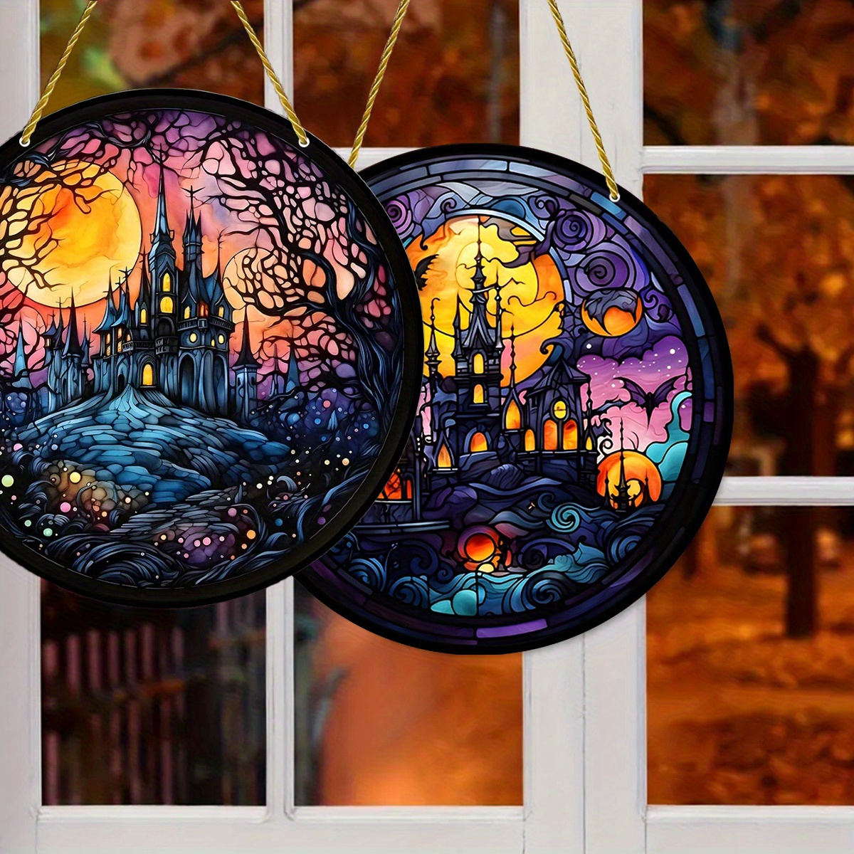 

2pcs Halloween Stained Hangings Suncatchers - To - & Decor