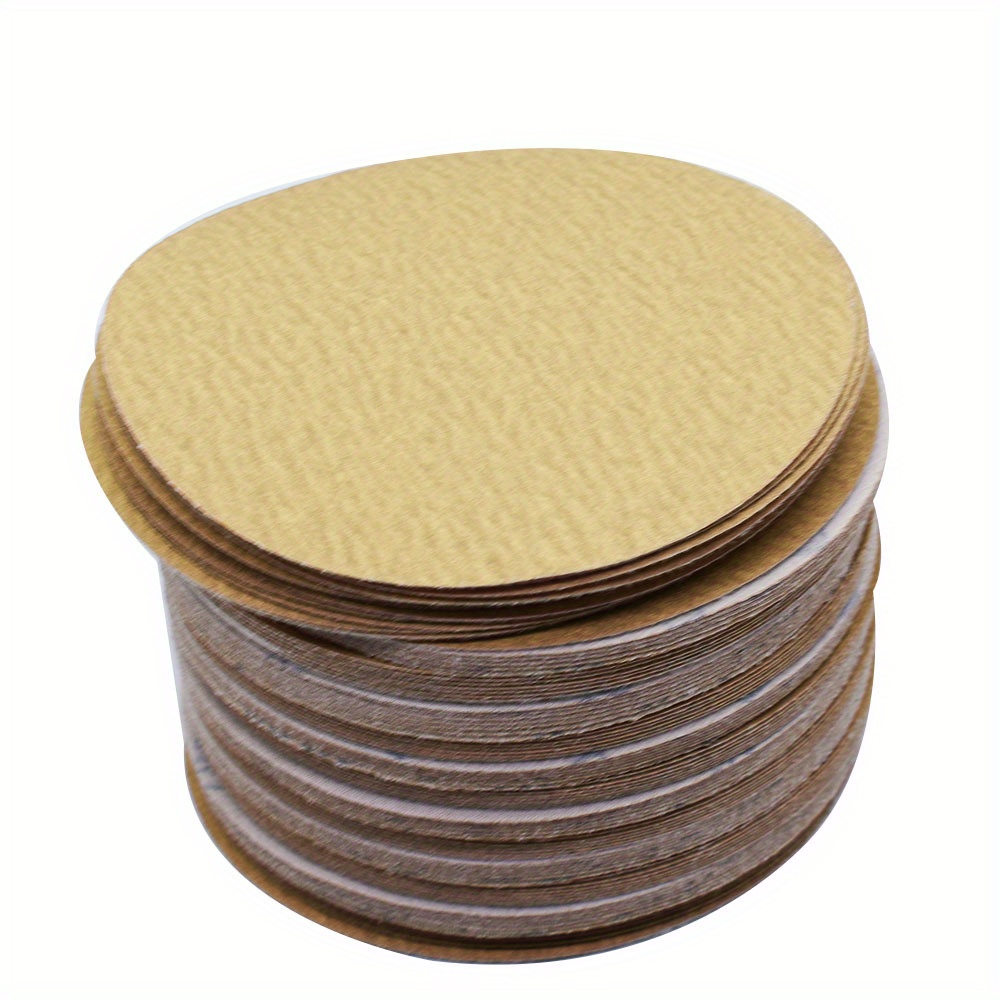 

100pcs 6-inch Golden Sanding Discs - 180-grit Aluminum Oxide, No-hole Sandpaper Pads For , Ideal For Polishing Metal , Polishing Discs|easy Discs| Hole Design