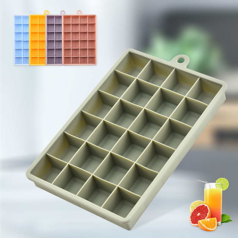 

Silicone Ice Cube Tray 24-grid - Flexible Diy Ice Maker Mold For , Square Ice Lattice For Beverages