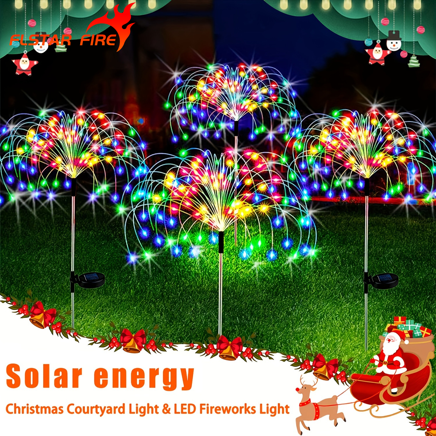 2 packs 400 led copper wire solar landscape light 8   decorative fireworks lamp for outdoor garden pathway lawn decor colorful diy solar lights for halloween christmas family courtyard parties  