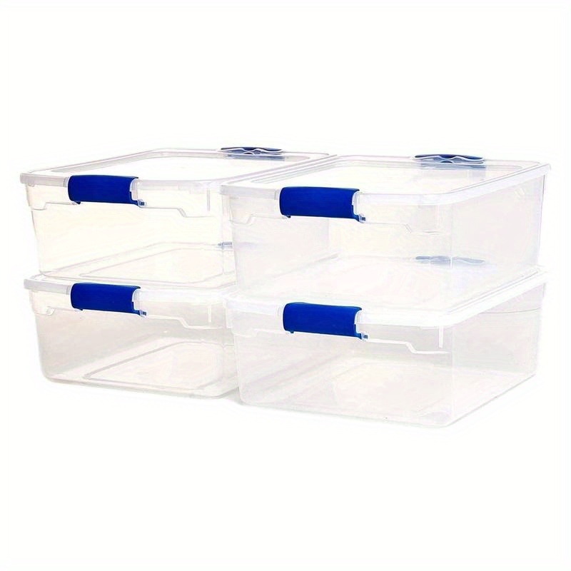 

15.5 Qt Plastic Stackable Storage Container With Secure Lid, Clear (4 Pack)