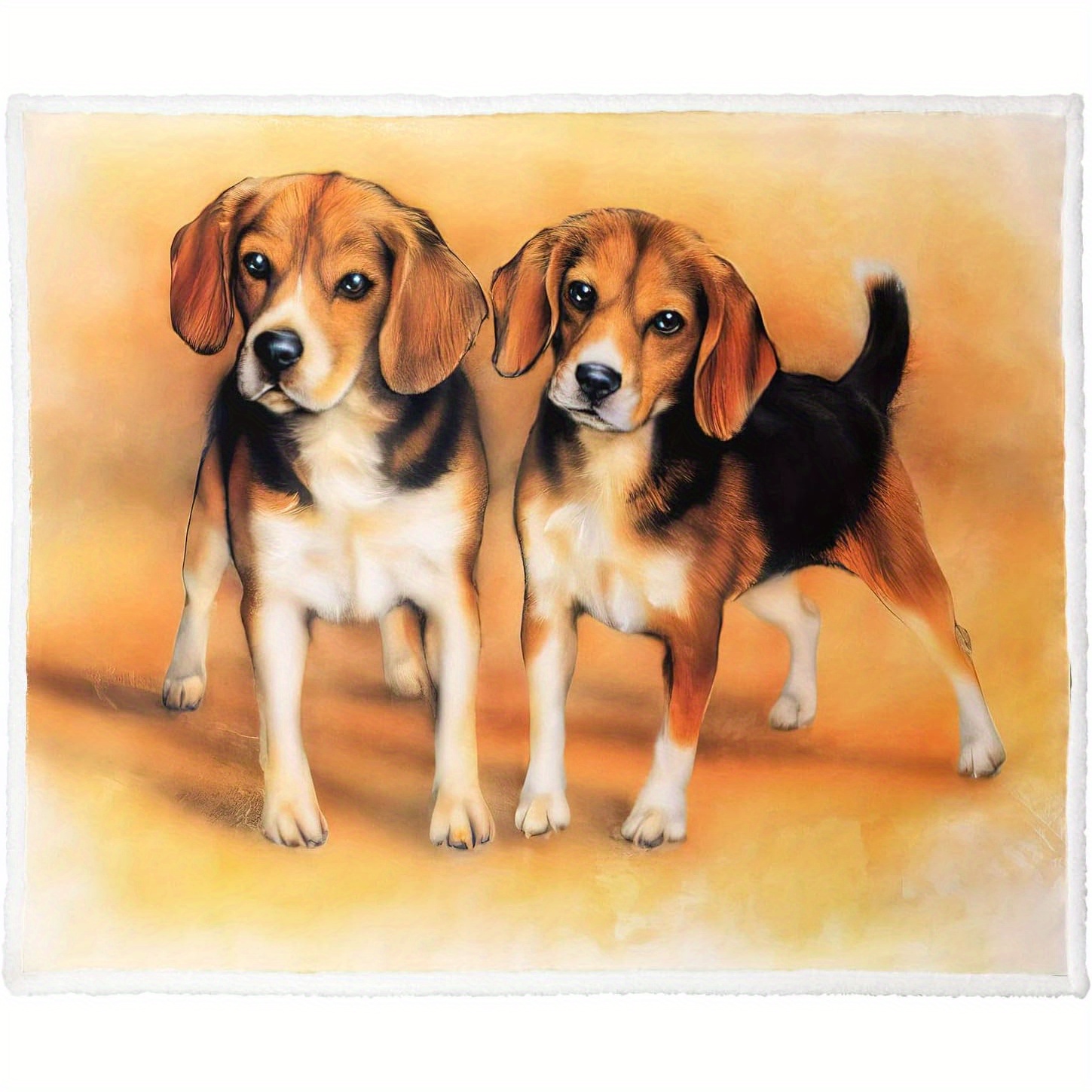 

Vintage Style Beagle Print Ultra-soft Flannel Throw Blanket - All-season Comfort With Knitted Warm Sherpa Lining, Digital Print Polyester, 200-250g Lightweight - Perfect For Couch, Bed, Decorative Use