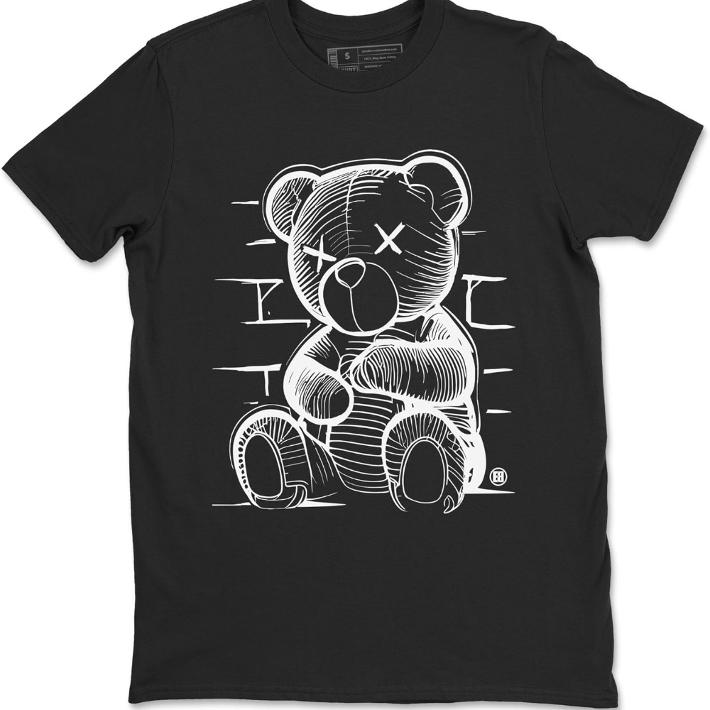 

Black And White Design Printed Neon Bear Sports Shoes Matching T-shirt