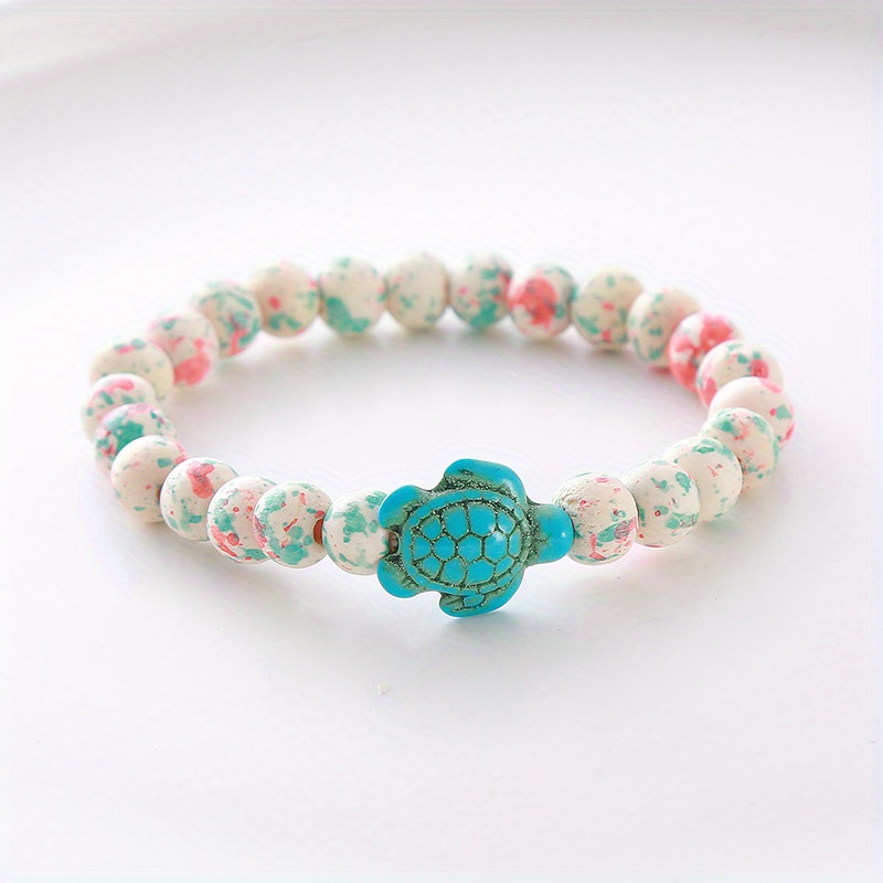 5pcs Elastic Bracelets - NEW 5pcs sea new turtle beads elastic bracelets set ocean - Temu main image 4