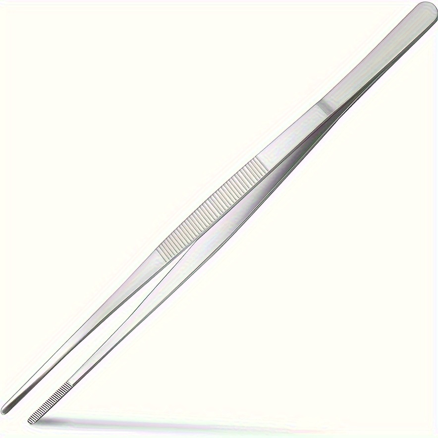 Image of 1pc Of Stainless Steel Barbecue Tongs, Food Clamp, Kitchen Tweezers, Stainless Steel Cooking Tweezers, Grilling And Cooking Kitchen Tools