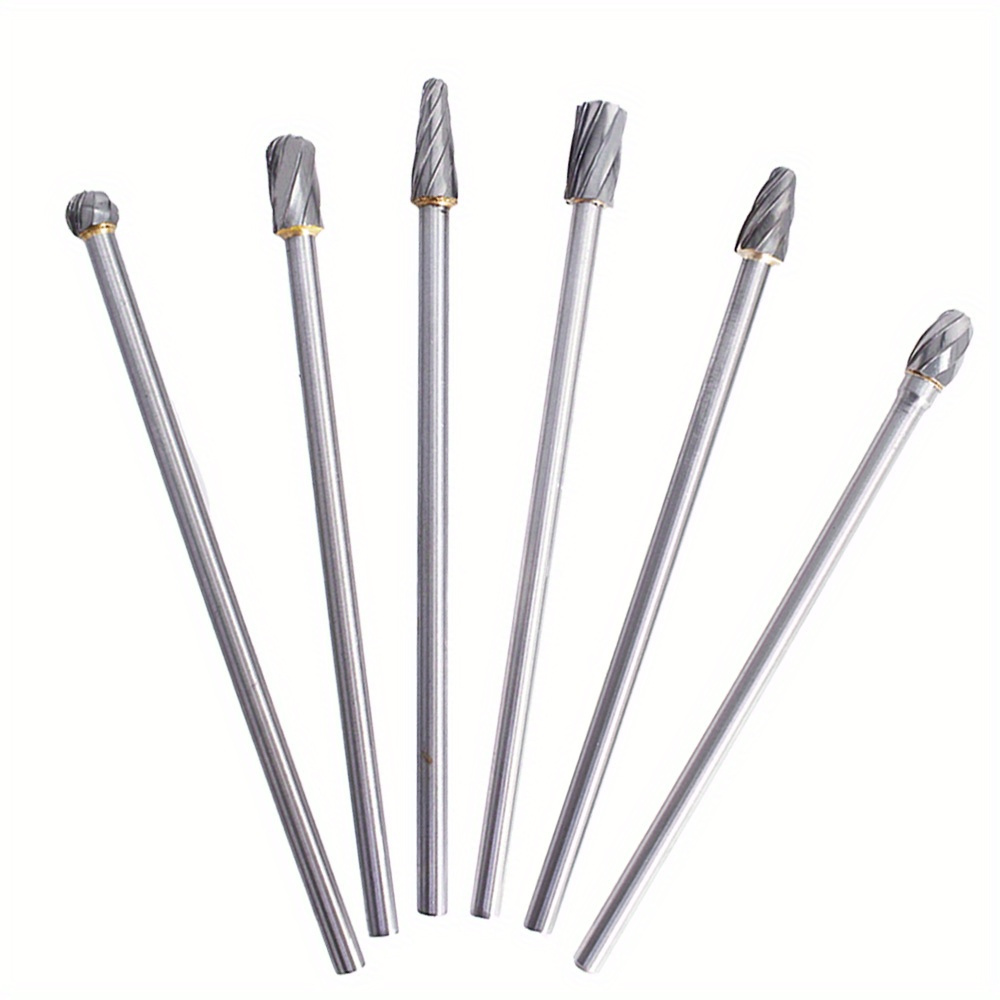 

10mm 6 Pcs Rotary Aluminum Cut Burr 6mm 1/ 4" Shank 150mm Carbide Burs