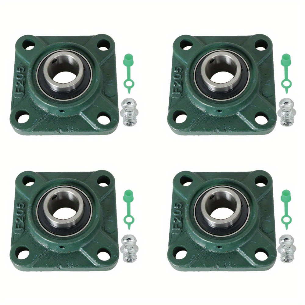 

4pcs Ucf205-16 Steel Pillow Flange Bearing, 1" , 4 Bolt Mounting, Ddu Code