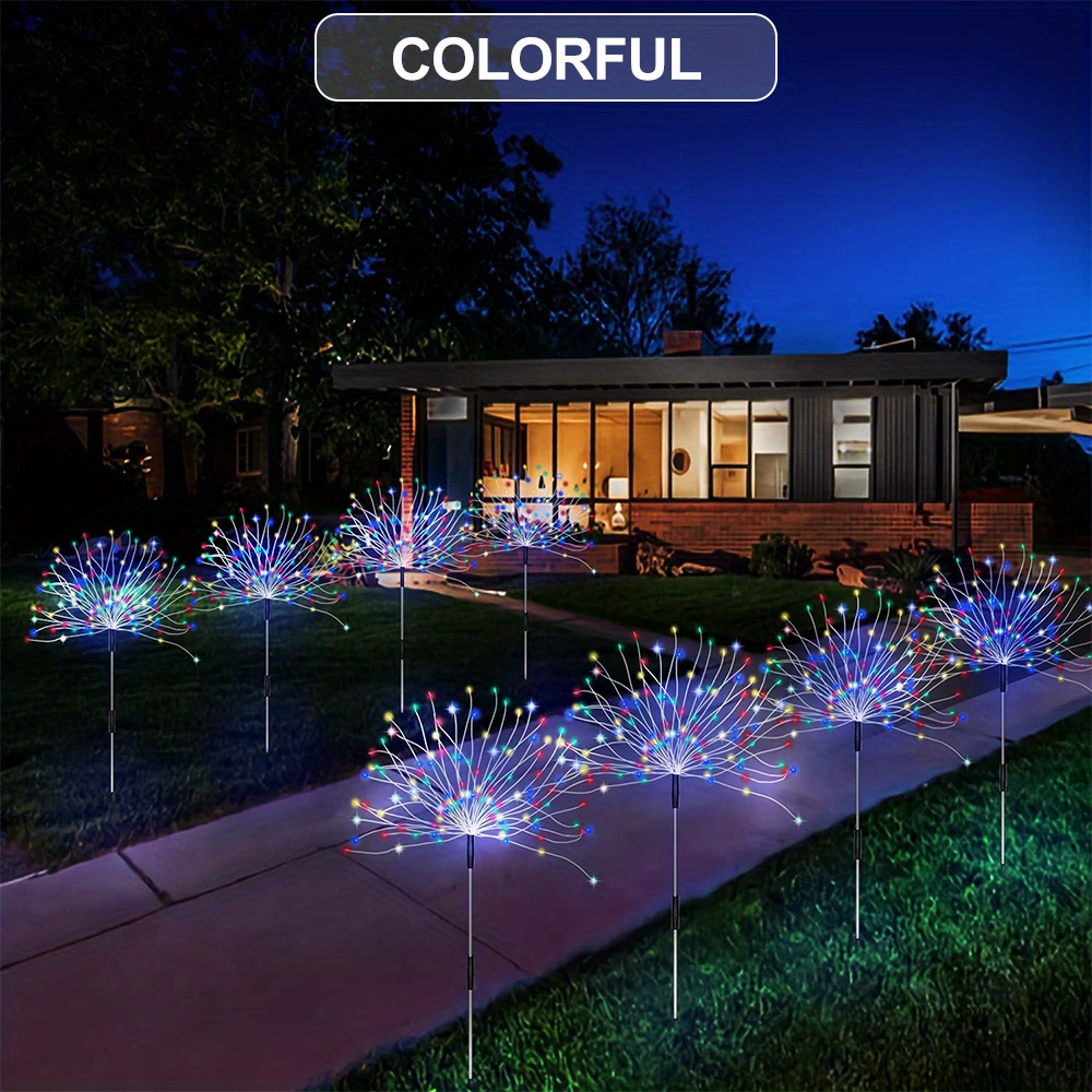 TEMU 2 Pack Solar Christmas Lights Outdoor - 8 Color , , Metal Stake For Yard, Garden, Pathway & Holiday Decor (christmas/ Halloween/ Thanksgiving)