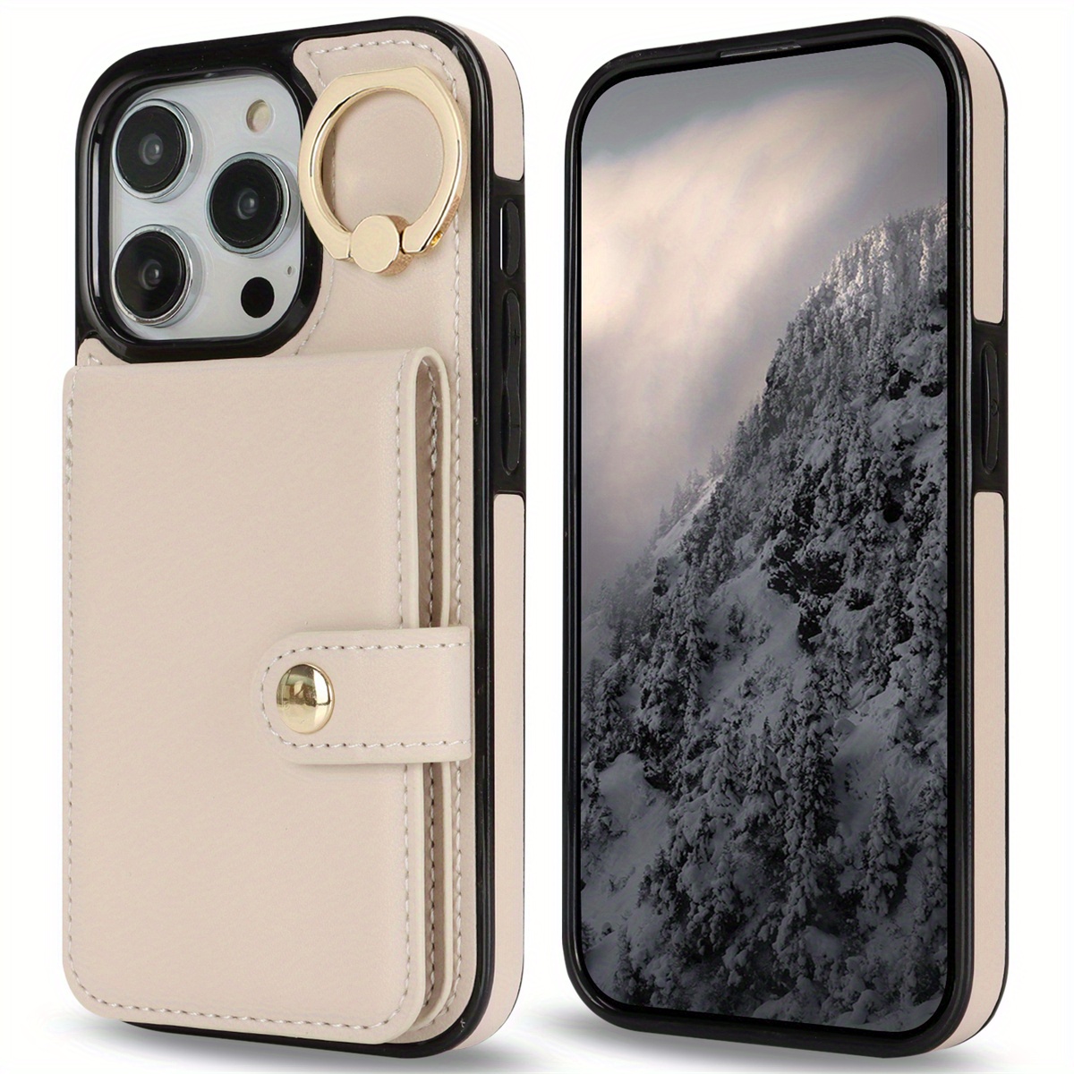 (Xl-Ring Wallet Style) Case for Iphone 16/15/14/13/12/11 Pro Max/X/Xs/Xr/Xs Max/Se 2020/SE 2022, Designed As a Wallet Case for Women, with a Flip Folio Book Style, Featuring a Card Holder, for Both Women And Men, with Shockproof Protection.