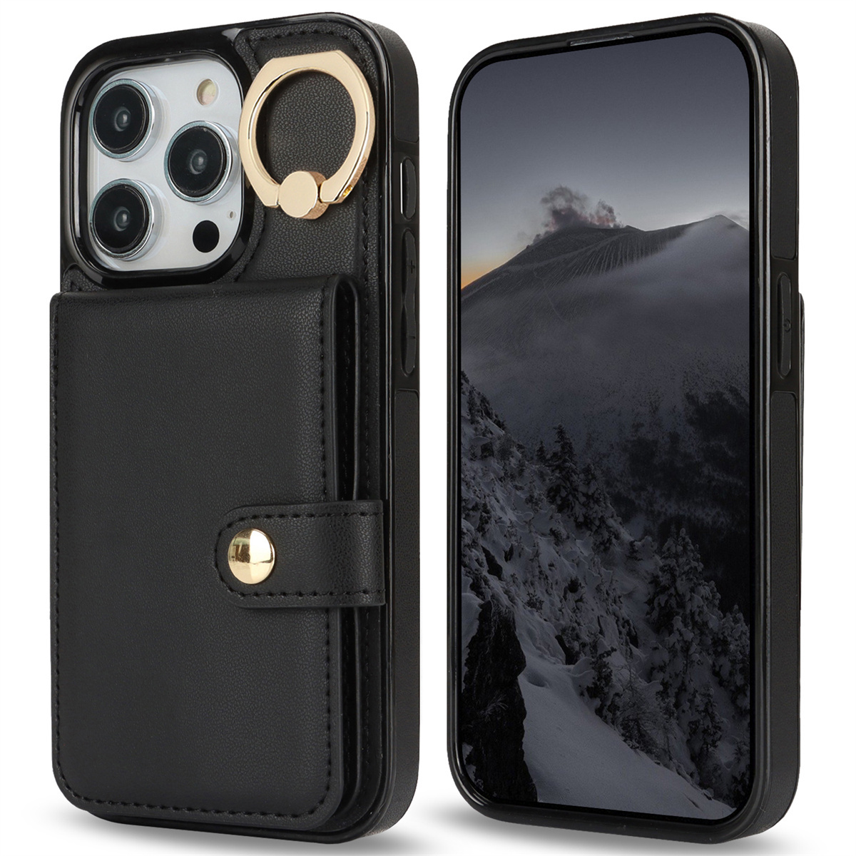 (Xl-Ring Wallet Style) Case for Iphone 16/15/14/13/12/11 Pro Max/X/Xs/Xr/Xs Max/Se 2020/SE 2022, Designed As a Wallet Case for Women, with a Flip Folio Book Style, Featuring a Card Holder, for Both Women And Men, with Shockproof Protection.