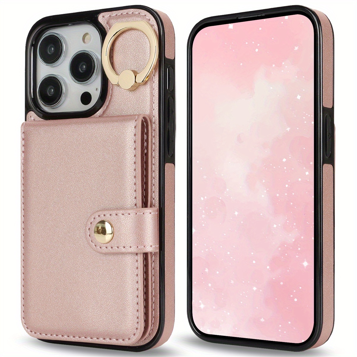 (Xl-Ring Wallet Style) Case for Iphone 16/15/14/13/12/11 Pro Max/X/Xs/Xr/Xs Max/Se 2020/SE 2022, Designed As a Wallet Case for Women, with a Flip Folio Book Style, Featuring a Card Holder, for Both Women And Men, with Shockproof Protection.