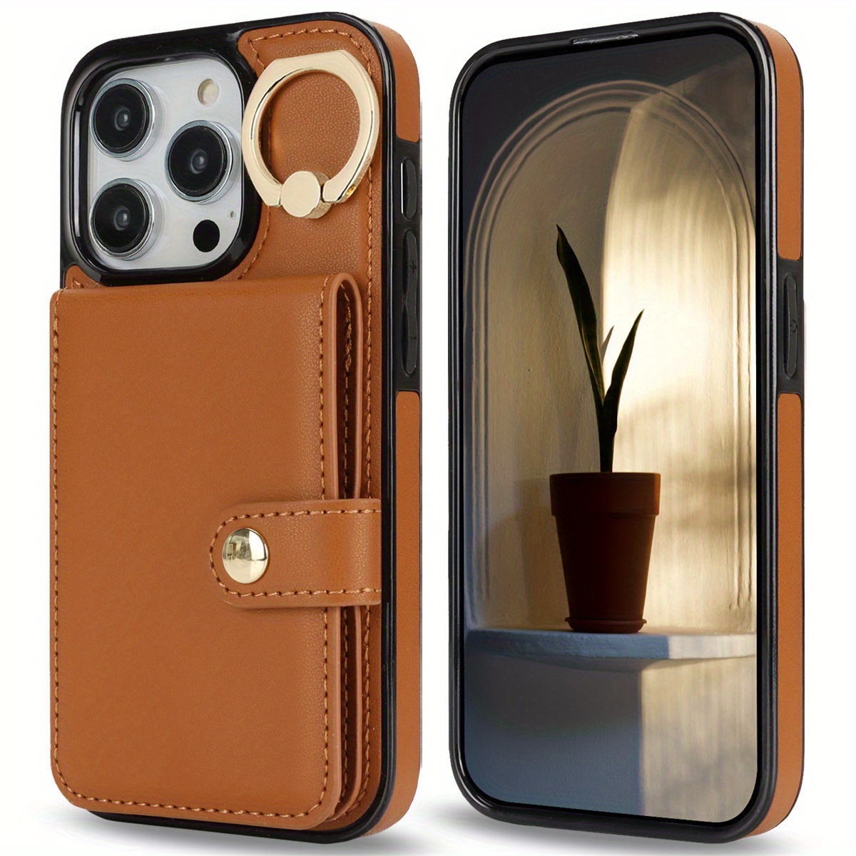(Xl-Ring Wallet Style) Case for Iphone 16/15/14/13/12/11 Pro Max/X/Xs/Xr/Xs Max/Se 2020/SE 2022, Designed As a Wallet Case for Women, with a Flip Folio Book Style, Featuring a Card Holder, for Both Women And Men, with Shockproof Protection.