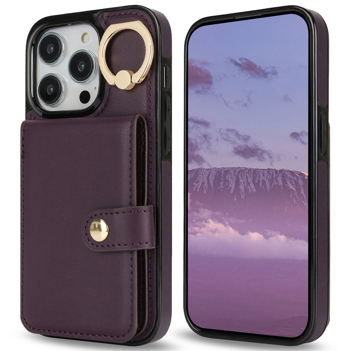 (Xl-Ring Wallet Style) Case for Iphone 16/15/14/13/12/11 Pro Max/X/Xs/Xr/Xs Max/Se 2020/SE 2022, Designed As a Wallet Case for Women, with a Flip Folio Book Style, Featuring a Card Holder, for Both Women And Men, with Shockproof Protection.
