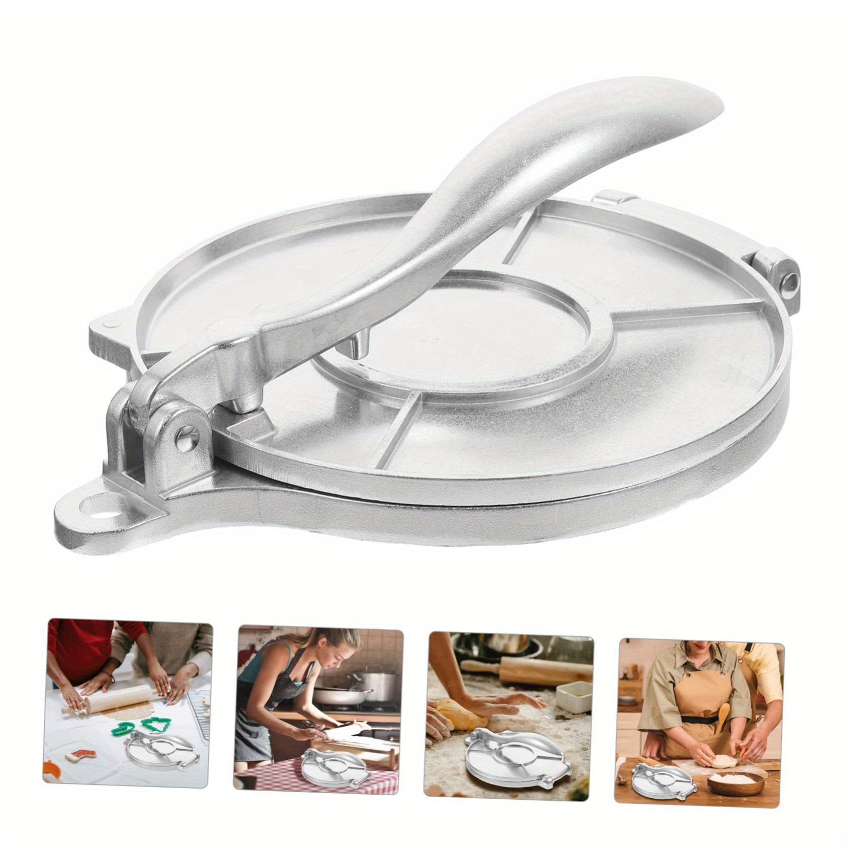 

Dough Press Metal Dies Steel Flour Tortilla Press Dumpling Dough Tortillas Flour Bread Mold Sandwich Taco Press Tortilla Smasher Minced Meat Miss Aluminum Alloy - 8 Inch