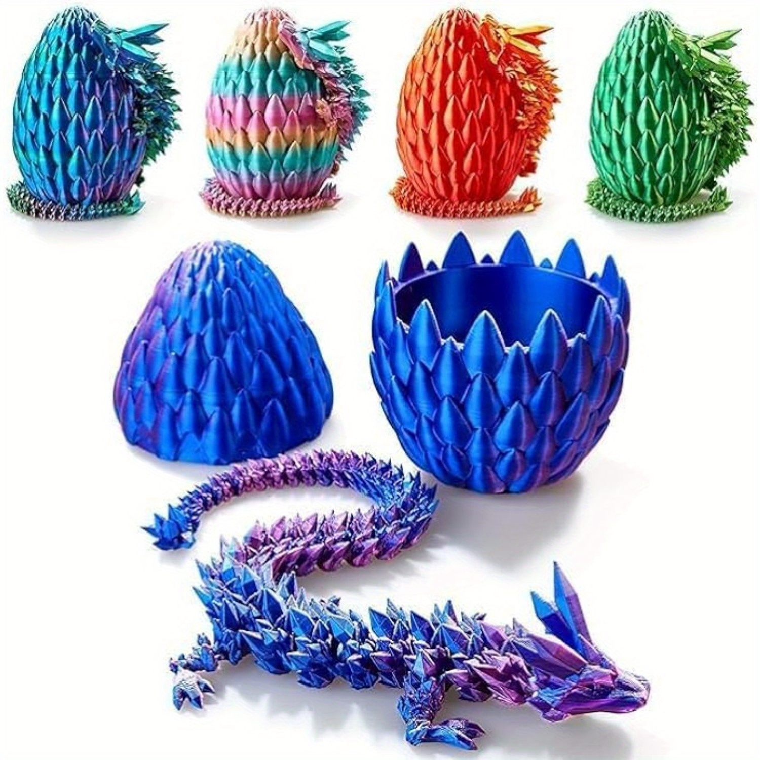 

3d Printed Dragon Egg, Fully Articulated Dragon Crystal Dragon Egg, Flexible Joints Home Decor