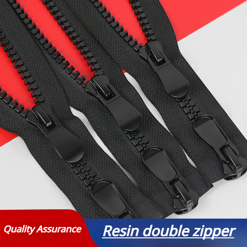 

3-pack Resin Double Slider Zippers, 23-31 Inch Durable Plastic Tooth Zips For Jackets And Down Coats, Heavy-duty Two-way Separating Zipper