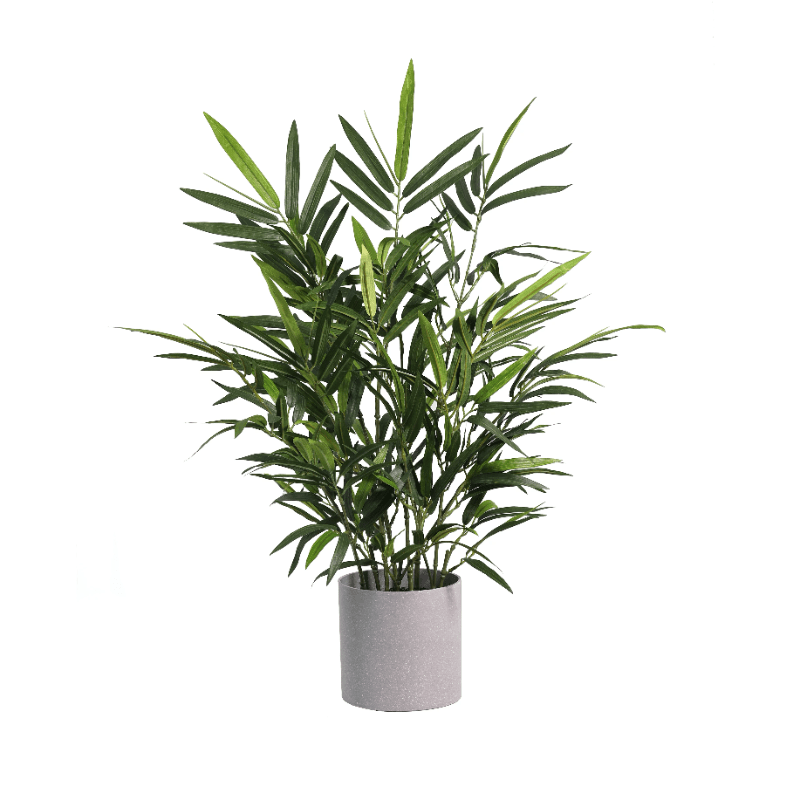 

30" Artificial Potted Plant In Green, Bamboo Grey Melamine Pot