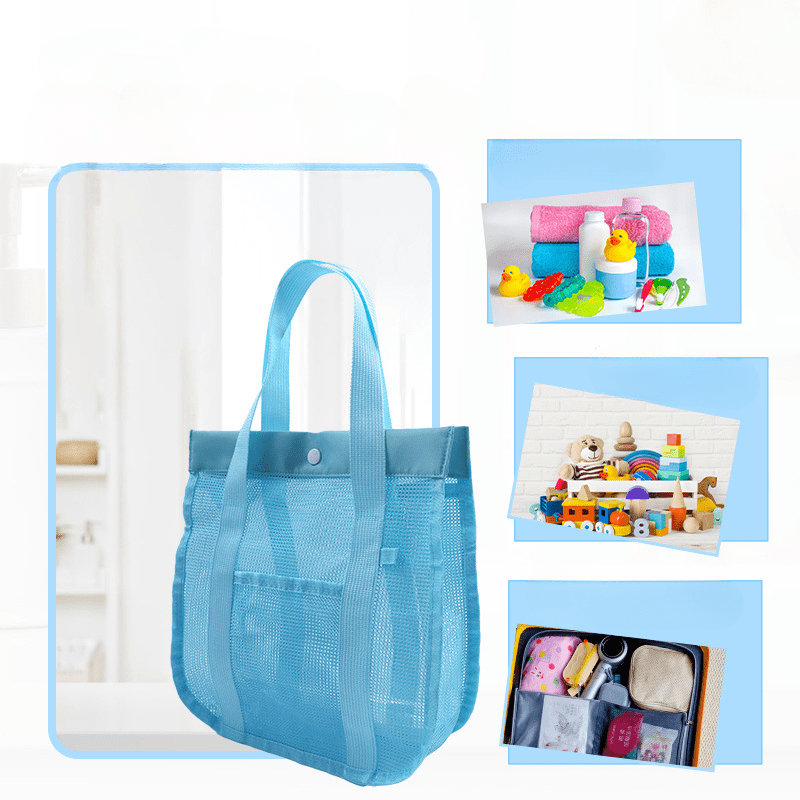 

Handheld Wash Bag Large Size Bath Bag Mesh Bag Beach Toy Storage Bag Miscellaneous Grid Storage Bag