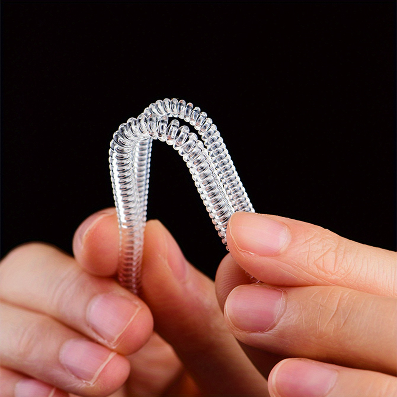 TEMU 20/40pcs Transparent Silicone Ring Size Adjusters For Women - Adjustable Ring For Loose Wedding Bands, Fit Stretchable Ring Sizers, No Power