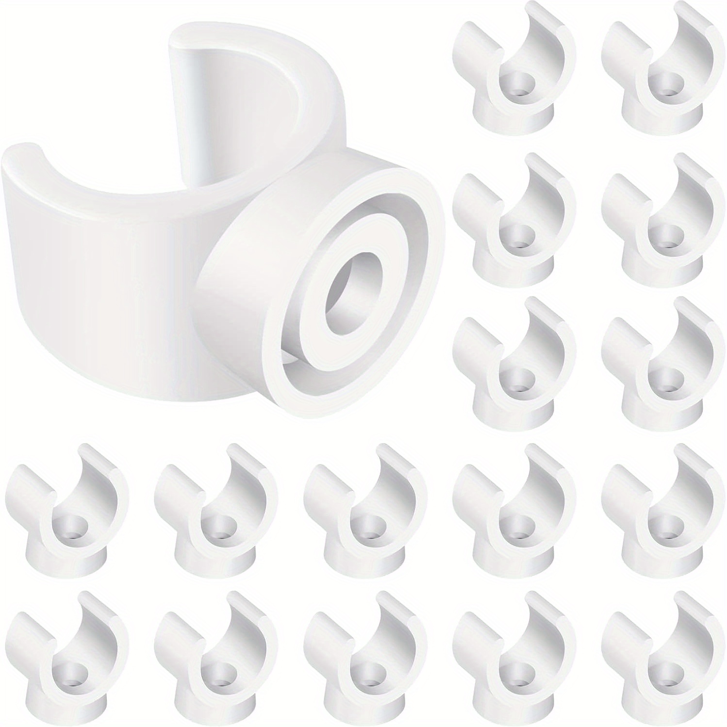 

50pcs White Pex Clips, 1/2 Inch - Plastic Pipe Holder & Support U-hooks For Pvc Water Pipes