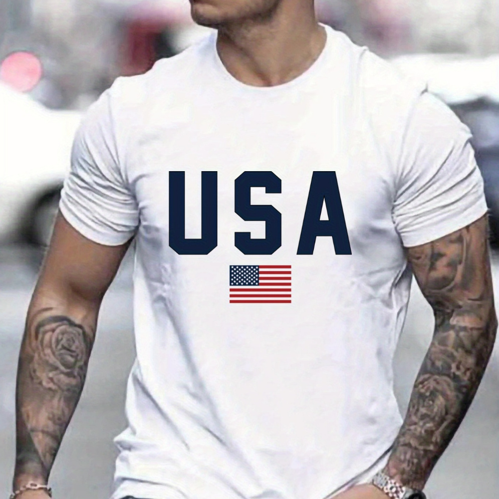 

Usa Printed Summer T-, Regular Fit For & ,