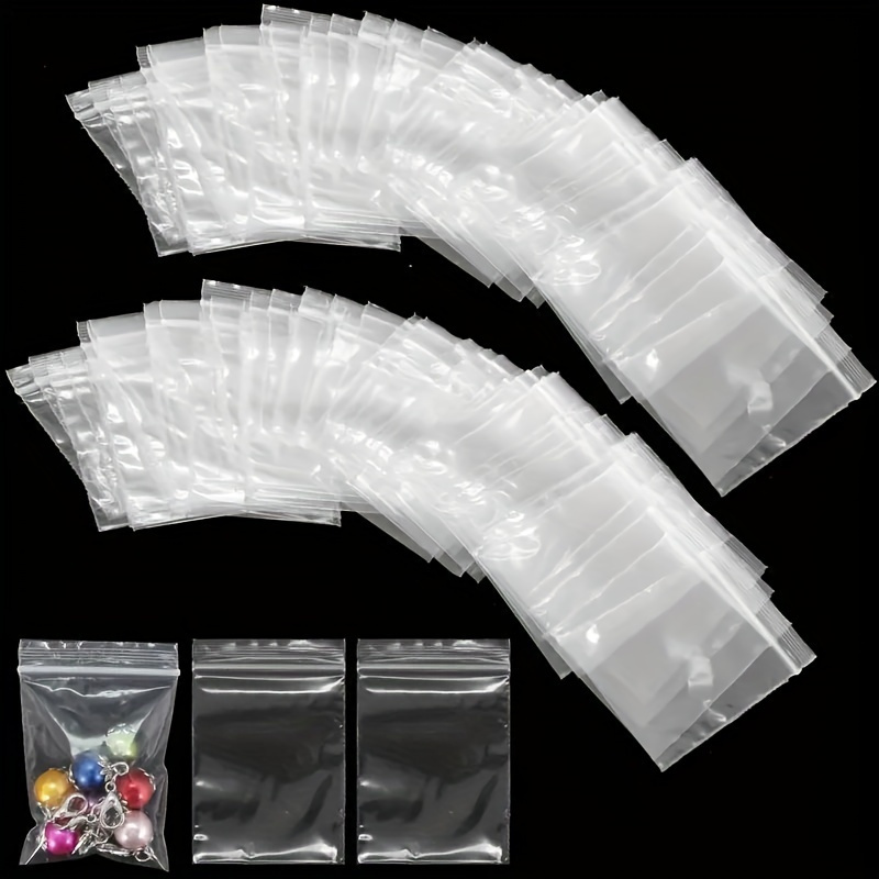 

1000pcs Clear Resealable Plastic Bags, Polyethylene Zipper Pouches, Reusable For Kitchen Storage, Jewelry, Medicine, Cookies & Candy - 2.36x1.57in,