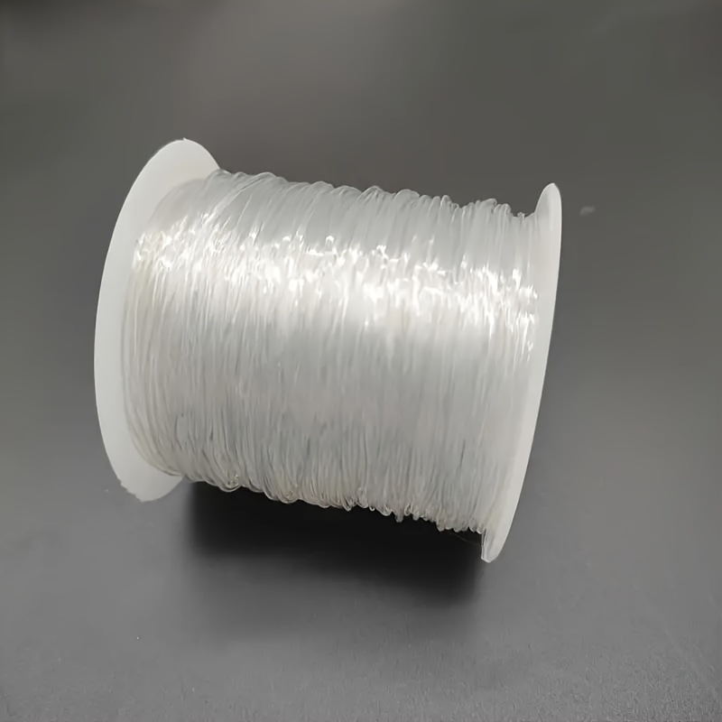1pc 1mm/0.03in Elastic Cord, Clear Stretch Bead Cord Bracelet, Necklace Making, Handmade Craft Supplies, Transparent Durable Material, 100m(3937.01in)/roll (118.11in)/roll