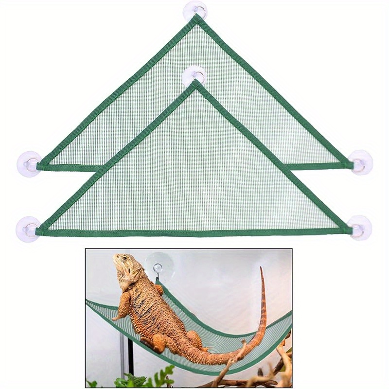 TEMU Bearded Dragon Lizard Hammock Reptile Hammock Lounger Ladder Bearded Dragon Hammock Accessories For Bearded Dragons Geckos Lizards Reptile (green)
