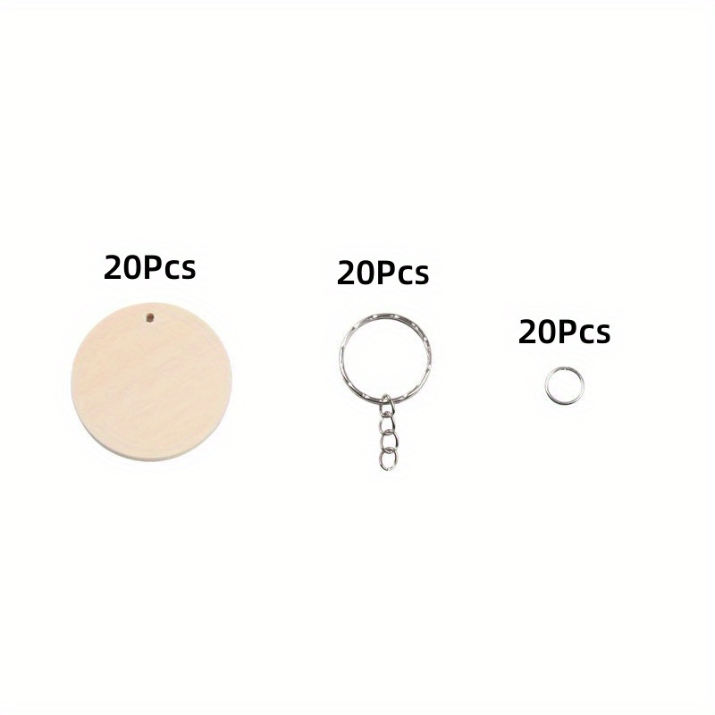 Image of 60pcs/20 Sets Of Painted Patterns, Fun Short , , Round Wooden Tags, Keychains, Wooden Pendants, Halloween, Christmas, Holiday Gifts, Clothing, Bags, Key Pendants